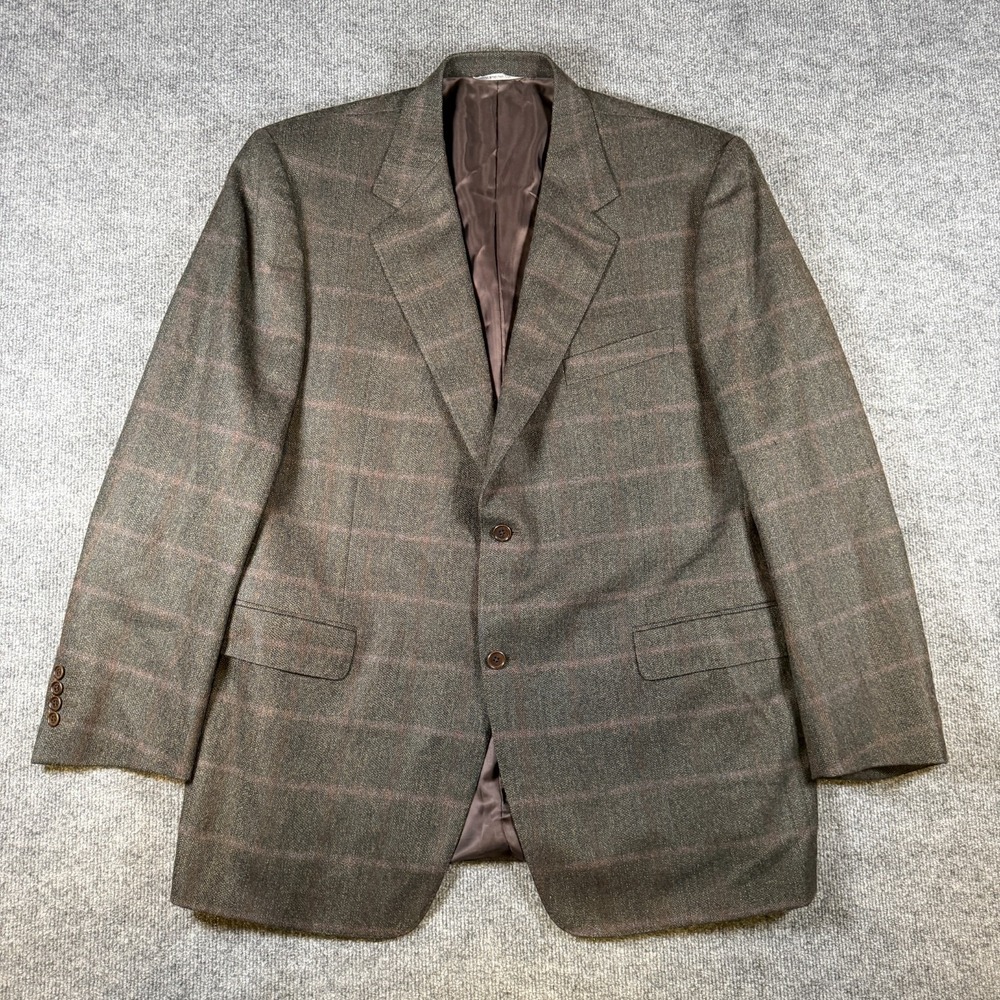Canali Wool Blazer Jacket Mens UK 48 EU 58R  Window Pane Checked Italy